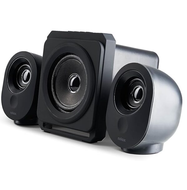 Nilox, Casse da 35 W con Subwoofer, Modalità USB e Micro SD,
